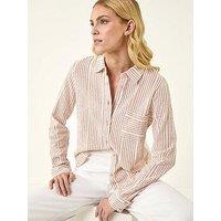 Roman Textured Stripe Collared Shirt