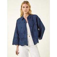 Roman Broderie Hem Buttoned Shirt