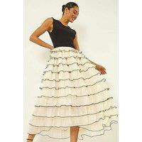 Roman Dusk Ruffle Knit Maxi Dress