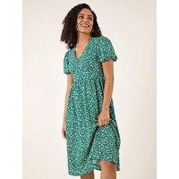 Roman Ditsy Print V-Neck Midi Dress