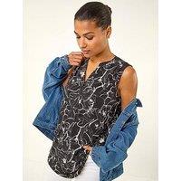 Roman Floral Print Stretch Vest