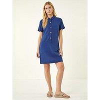 Roman Buttoned Mini Shirt Dress