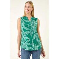 Roman Floral Puff Print Stretch Vest