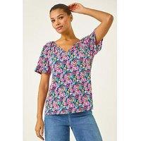 Roman Gather V-Neck Puff Top