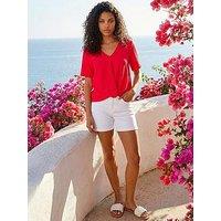 Roman Petite Textured Twist Hem Top