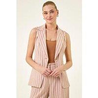 Roman Stripe Longline Waistcoat