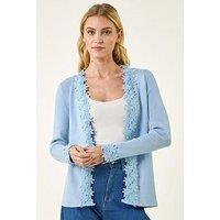 Roman Lace Trim Knit Cardigan