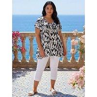 Roman Curve Ladder Printed Top