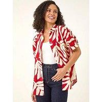 Roman Abstract Print Collared Shirt