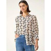 Roman Geometric Print Collared Shirt