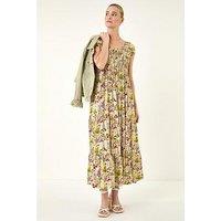 Roman Floral Print Tiered Maxi Dress