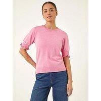 Roman Petite Shirred Sleeve Knit Top