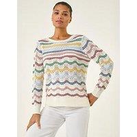 Roman Stripe Wave Knit Jumper