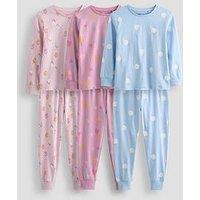 The Very Collection 3 Pack Floral Heart Jersey Pyjamas