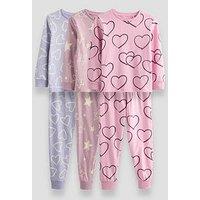 The Very Collection 3-Pack Multi Print Hearts And Stars Pyjama