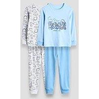 The Very Collection Boys' 2 Pack Roar Dino Long Sleeve Pyjama