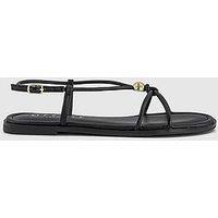 Office Hardware Flat Sandal - Black