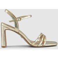 Office Honey - Strappy Heeled Sandal - Gold