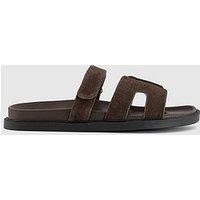 Office Serena - Cut Out Two Strap Footbed Sandal - Brown Suede