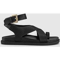 Office Simone - Toe Loop Ankle Strap Footbed Sandal - Black