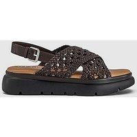 Office Suki - Woven Cross Over Platform Sandal - Brown
