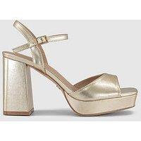 Office Helix Two Part Platform Heeled Sandal - Gold