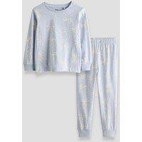 The Very Collection Girls Bow Print Pyjama Set - Blue