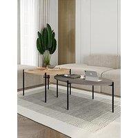 Decortie Odelia Coffee Table Set - Oak/Mocha