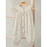 Mamas & Papas Baby Girls Frill Shoulder Romper - Pink