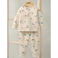 Mamas & Papas Baby Boys Jersey Dinosaur Print Pyjamas - Stone
