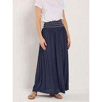 Long Tall Sally Embroidered Waist Maxi Skirt - Blue