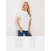 Long Tall Sally 2 Pack Long And Short Sleeve T-Shirt - White
