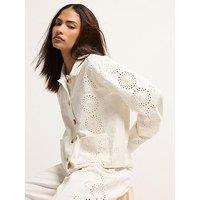Pixiegirl Petite Broderie Boxy Jacket - White
