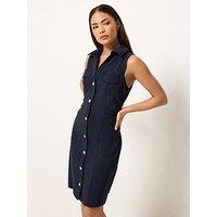 Pixiegirl Petite Button Shirt Mini Dress - Blue