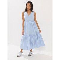 Pixiegirl Petite Frill Tiered Midi Dress - Blue