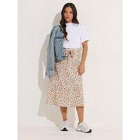 Pixiegirl Petite Ditsy Belted Midi Skirt - Purple