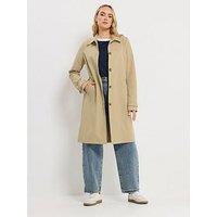 Long Tall Sally Tall Button Car Coat - Cream