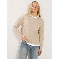 Long Tall Sally Faux Layer Top - Cream