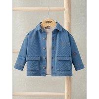 Mamas & Papas Baby Boys Denim Shacket & Tshirt Set - Blue