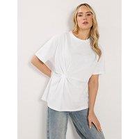 Long Tall Sally Twist Front T-Shirt - White