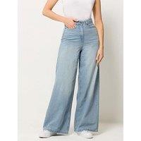 Long Tall Sally Denim Palazzo Jean 34" - Blue
