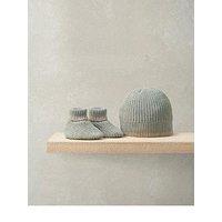 Mamas & Papas Baby Boys Knitted Hat & Booties Set - Grey