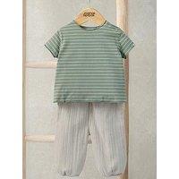 Mamas & Papas Baby Boys Stripe Tee & Trouser Set - Blue