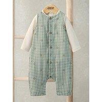 Mamas & Papas Baby Boys 2 Piece Gingham Romper & Bodysuit Set - Green