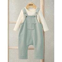 Mamas & Papas Baby Boys Sweat Dungaree & Bodysuit Set - Grey