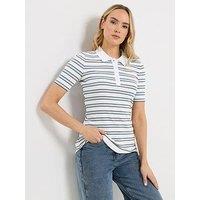 Long Tall Sally Tall Stripe Polo T-Shirt - White