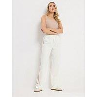 Long Tall Sally Side Stripe Wide Leg Trouser 36" - Cream