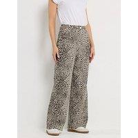 Long Tall Sally Tall Leopard Print Wide Leg Jean 36"