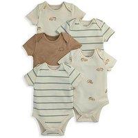 Mamas & Papas Baby Boys 5 Pack Rhino Bodysuits - Multi