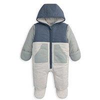 Mamas & Papas Baby Boys Colour Block Lightweight Pramsuit - Blue